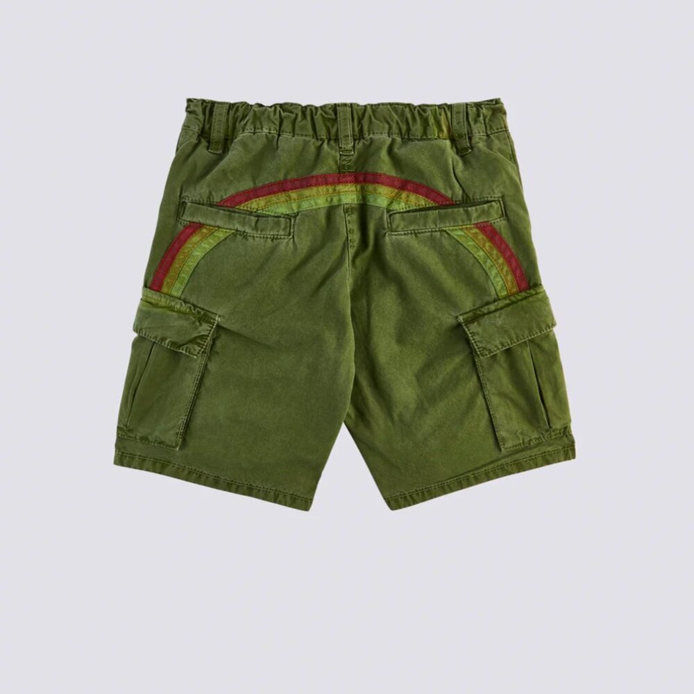 Sundek Boy CARGO SHORTS IN GARMENT-DYED FABRIC WITH RAINBOW